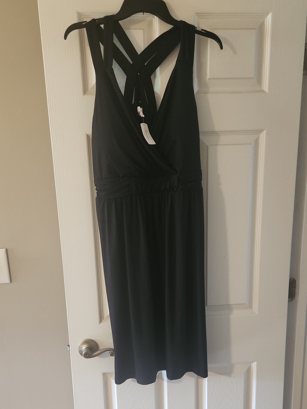 Black Strappy Cross-Back Maxi Dress